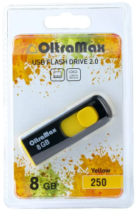 Карта USB2.0 8 GB OLTRAMAX OM-8GB-250-желтый