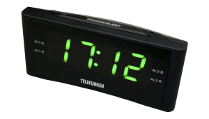 Радиочасы TELEFUNKEN TF-1712 черный с зеленым
