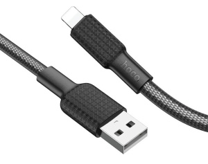 Кабель USB 2.0 A вилка - 8pin 1 м HOCO X69 нейлон Black White