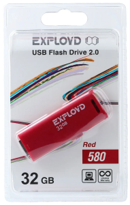 Карта USB2.0 32 GB EXPLOYD 580 красный
