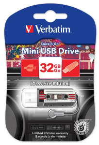 Карта USB2.0 32 GB Verbatim Mini Cassette Edition 49391 черный/рисунок