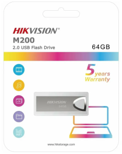 Карта USB2.0 64 GB Hikvision M200 HS-USB-M200/64G серебристый