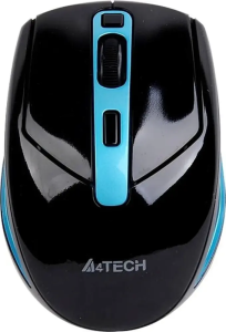 Мышь A4 V-Track G11-590FX черный/синий, беспроводная USB