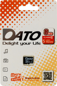 Карта micro-SD 8 GB Dato DTTF008GUIC10 class10