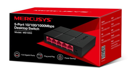 Коммутатор Mercusys MS105G 5G неуправляемый