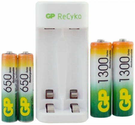 ЗУ д/аккум GP PowerBank E211130 AA/AAA NiMH 1300mAh (4шт) GP E211130/65-2CRB4