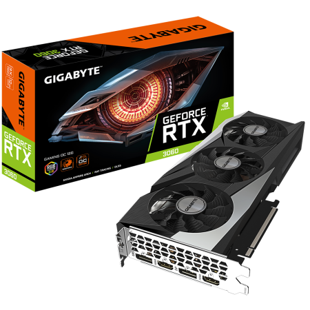 Видеокарта Gigabyte PCI-E 4.0 GV-N3060GAMING OC-12GD 2.0 LHR NV RTX3060 12288Mb 192 GDDR6 1837/15000