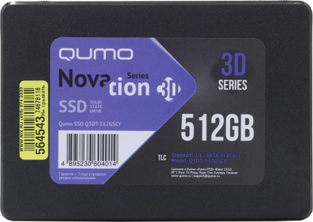 SSD 2,5" SATA 512Gb Qumo Novation SATA3.0 (Q3DT-512GSCY)