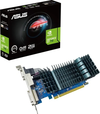 Видеокарта Asus PCI-E GT710-SL-2GD3-BRK-EVO NV GT710 2048Mb 64 DDR3 954/900 DVIx1/HDMIx1/CRTx1/HDCP