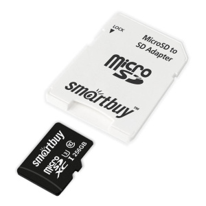 Карта micro-SD 256 GB SMARTBUY SB256GBSDCL10-01 Class10 UHS-1 + адаптером