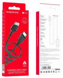 Кабель USB 2.0 Type C - Type C 1 м Borofone BX70 3A черный