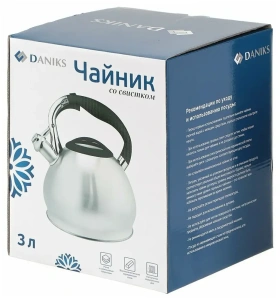 Чайник со свистком Daniks GS-04511, нерж., 3 л.