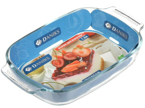 Форма для выпечки стекло DANIKS, прямоугольная, 17.8х29х5.2 см, 1.5 л, HSAP15LN