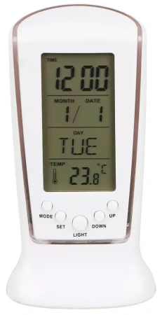 Будильник LADECOR CHRONO с подсветкой, датой и температурой (529-188)