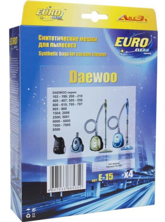 Пылесборник EURO Clean E-15 4 шт. Daewoo DU105