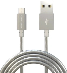 Кабель USB 2.0 A вилка - microUSB 1 м More choice K31m (Серебристый)