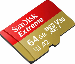 Карта micro-SD 64 GB Sandisk SDSQXA2-064G-GN6MA Extreme Class10 U3 + адаптер