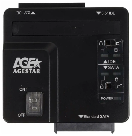 Док станция для HDD AgeStar 3FBCP SATA IDE пластик черный (*9)