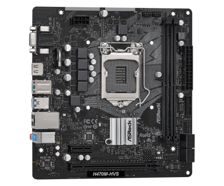 М/П SOC-1200 ASRock H470M-HVS 2xDDR4 mATX AC`97 8ch(7.1) GbLAN+VGA+HDMI