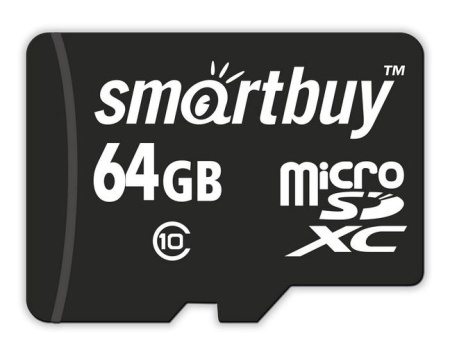 Карта micro-SD 64GB SMARTBUY Class10 LE +адаптер (SB64GBSDCL10-01LE)