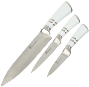 Набор ножей PRIORITY CHEF, с подставкой, белый, 9 пр. (Y4-5462)