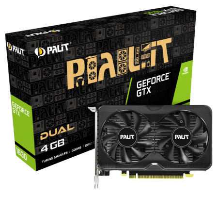 Видеокарта Palit PCI-E PA-GTX1630 DUAL 4G NV GTX1630 4096Mb 64 GDDR6 1740/12000/HDMIx1/DPx2/HDCP Ret NE6163001BG6-1175D