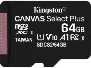 Карта micro-SD 64 GB Kingston Class10 CanvasSelect Plus + adapter