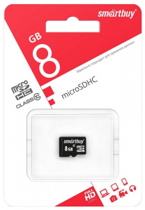 Карта micro-SD 8 GB SMARTBUY Class10