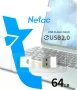 Карта USB2.0 64 GB NETAC U116 NT03U116N-064G-20WH USB2.0 белый