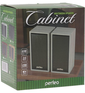 Акустика PERFEO PF-84-WD CABINET 2х3Вт USB белый дуб (PF-A4389)