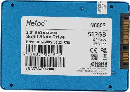 SSD 2,5" SATA 512Gb NETAC N600S (NT01N600S-512G-S3X)