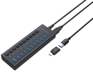 Коммутатор USB 2.0 HARPER HUB-10MB Black