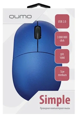 Мышь Qumo Office M92 1000dpi голубая