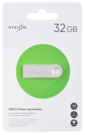 Карта USB2.0 32 GB Vixion Zink Alloy металлик