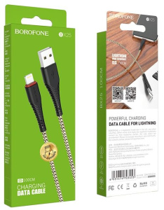 Кабель USB 2.0 A вилка - 8pin 1 м Borofone BX25 2.4A нейлон (Black)