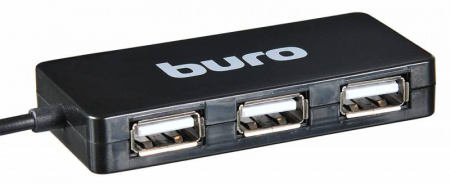 Коммутатор USB2.0 Buro BU-HUB4-U2.0-Slim 4порт. черный