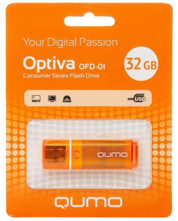 Карта USB2.0 32 GB QUMO Optiva 01 QM32GUD-OP1 Orange