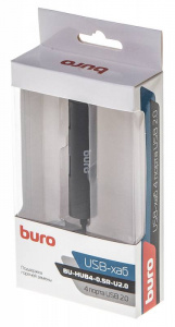 Коммутатор USB2.0 Buro BU-HUB4-0.5R-U2.0 4порт. черный