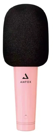 Микрофон вокальный Bluetooth AMFOX MIC30 розовый (*5)