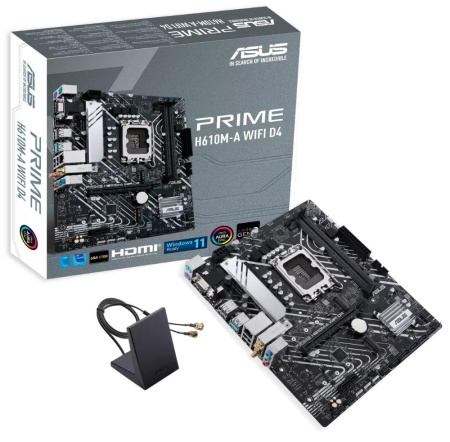 М/П SOC-1700 Asus PRIME H610M-A WIFI D4 2xDDR4 mATX AC`97 8ch(7.1) GbLAN+VG