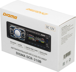 Автомагнитола-FLASH Digma DCR-310B