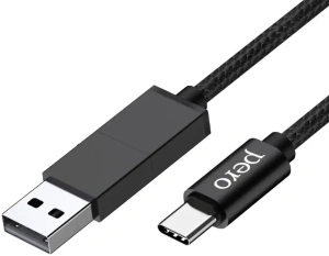 Кабель USB 3.0 A вилка - Type C 1+ USB-C 1 м Pero DC-07 черный (*2)