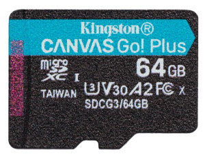 Карта micro-SD 64 GB Kingston SDCG3/64GbSP Canvas Go! Plus Class10 w/o a