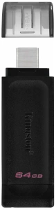 Карта USB3.0 64 GB Kingston DataTraveler 70 Type-C DT70/64GB черный