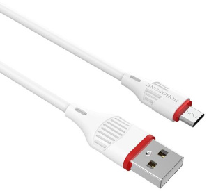 Кабель USB 2.0 A вилка - microUSB 1 м Borofone BX17 (White)