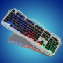 Клавиатура Oklick 747G серый/черный USB Multimedia for gamer LED