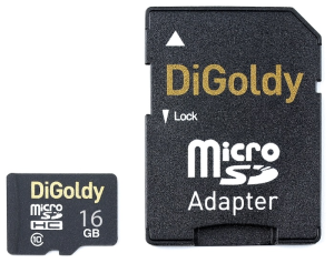 Карта micro-SD 16 GB DIGOLDY class10 + адаптер