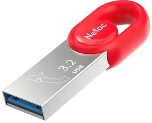 Карта USB3.2 128 GB NETAC UM2 NT03UM2N-128G-32RE серебристый/красный