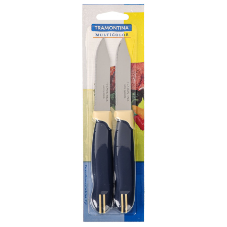 Нож Tramontina Multicolor кухонный с зубцами, 3", 8 см., 2 шт., 23528/213 (871-569)