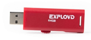 Карта USB2.0 64 GB EXPLOYD EX-64GB-580-красный